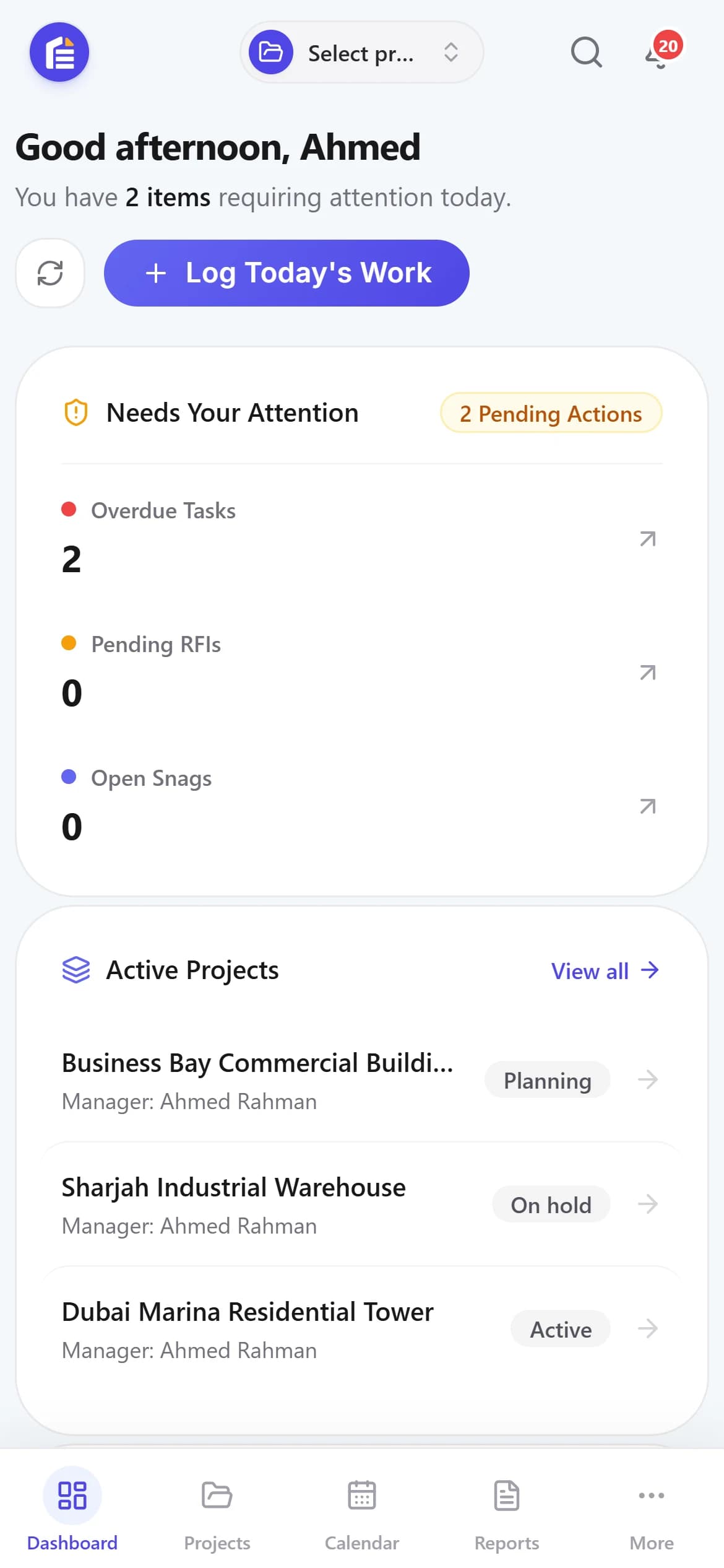 The same dashboard on a phone